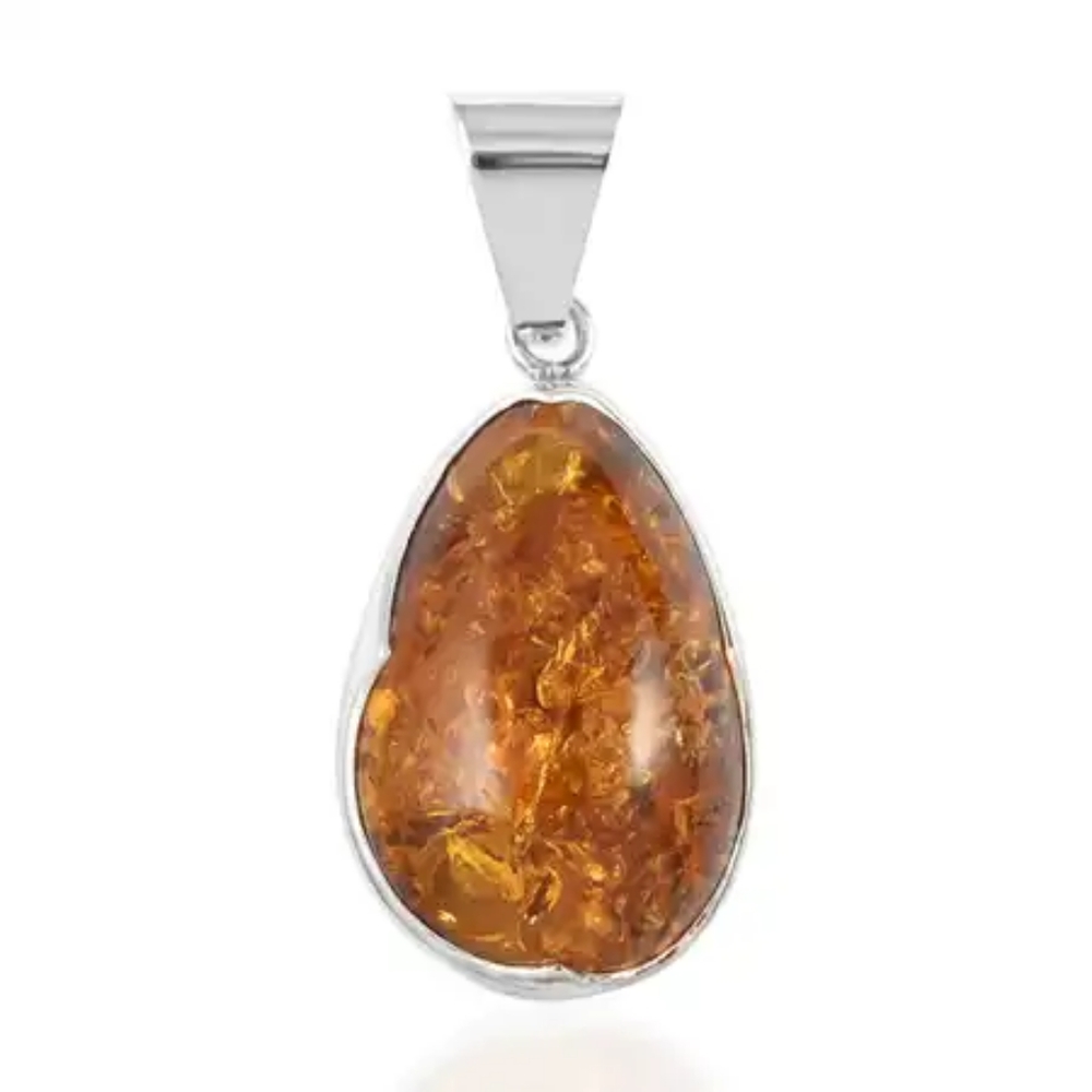 The Baltic Amber symbolizes foreverness. This polished Amber has many Inclusions